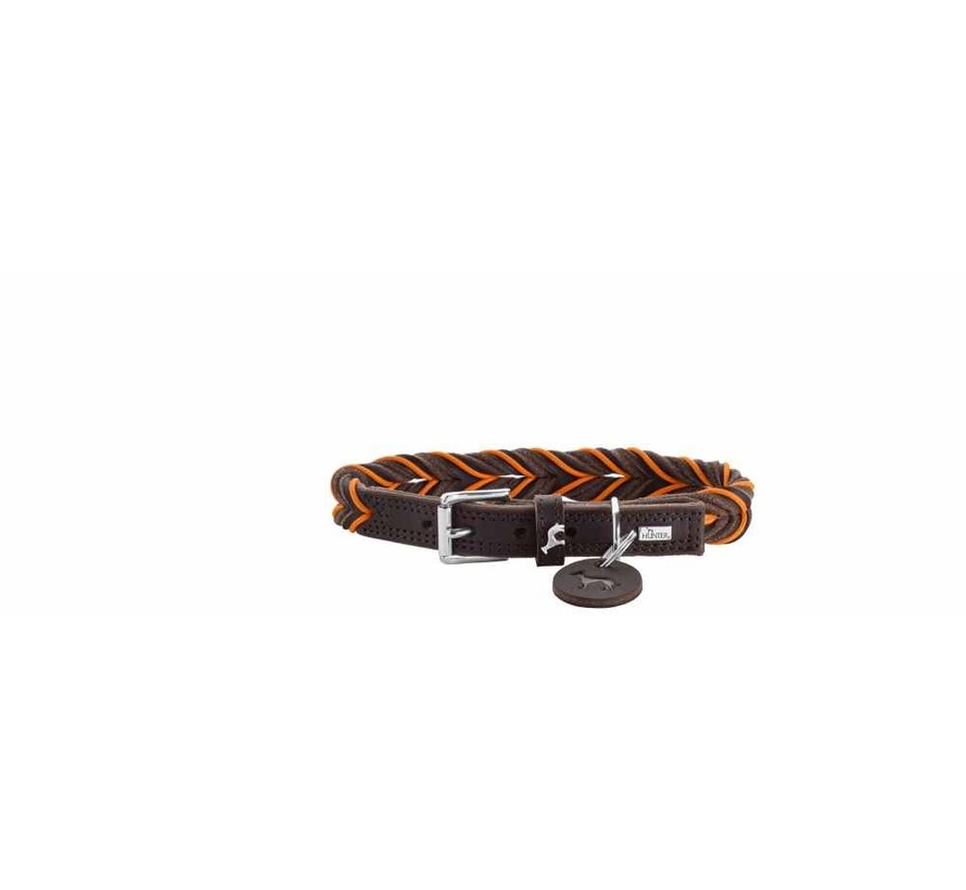 Dog Collar Solid Education Cord Brown Orange