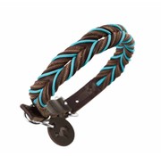 Hunter Hondenhalsband Solid Education Cord Bruin Turquoise