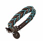 Dog Collar Solid Education Cord Brown Turquoise