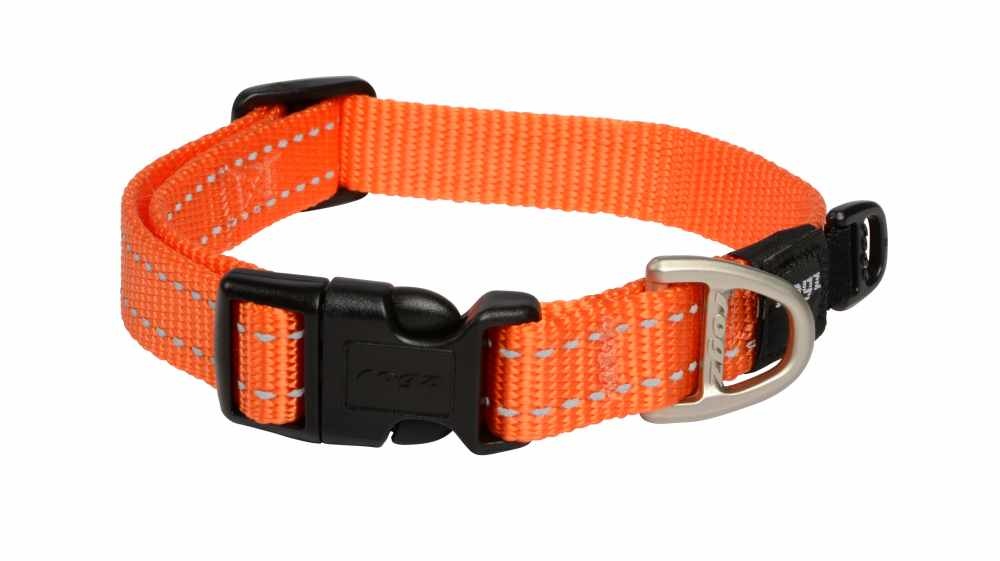 Rogz for Dogs Nitelife Hondenhalsband Verstelbaar Oranje 32 x 1,1 cm