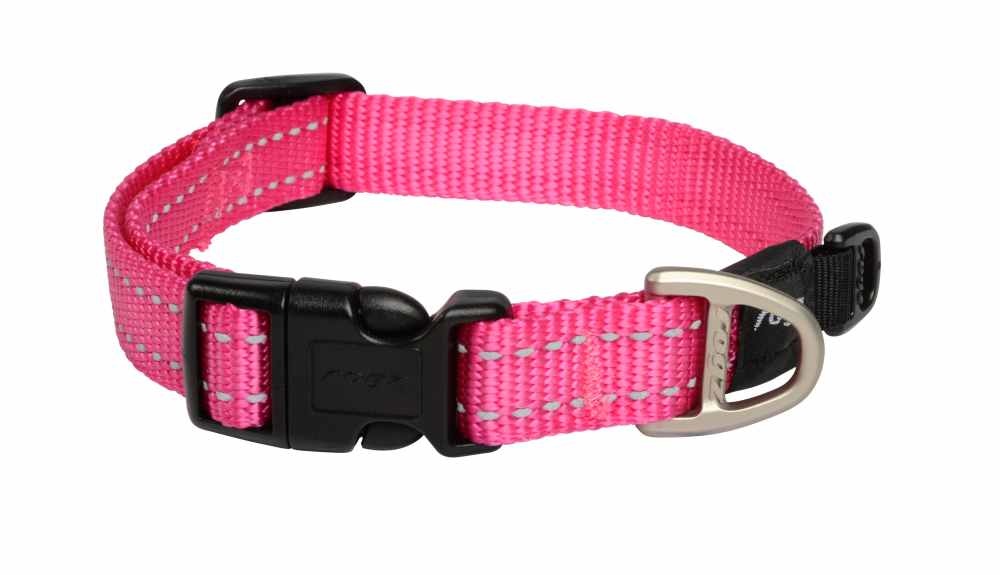 Rogz for Dogs Landing strip Hondenhalsband Verstelbaar Roze 80 x 4 cm