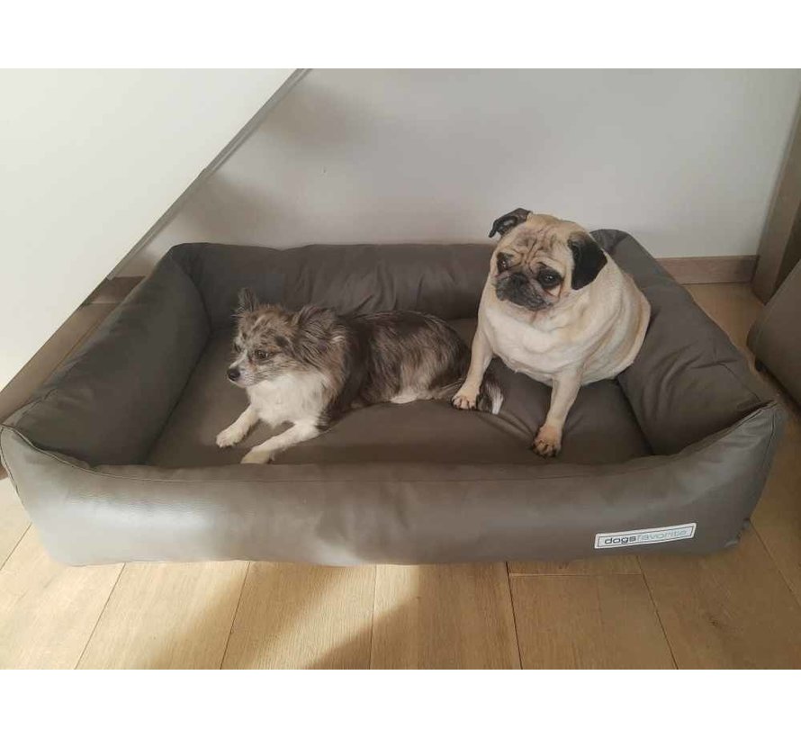 Dog Bed Faux Leather Taupe