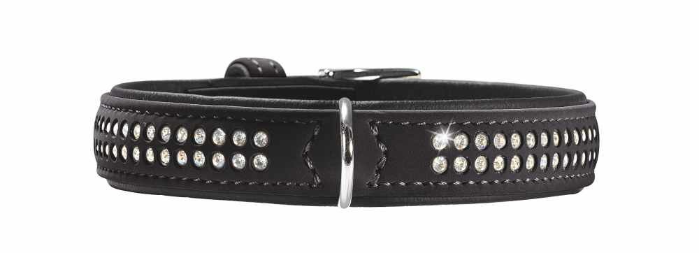 Hunter Halsband Diamont Deluxe Zwart - Hondenhalsband - 45 cm