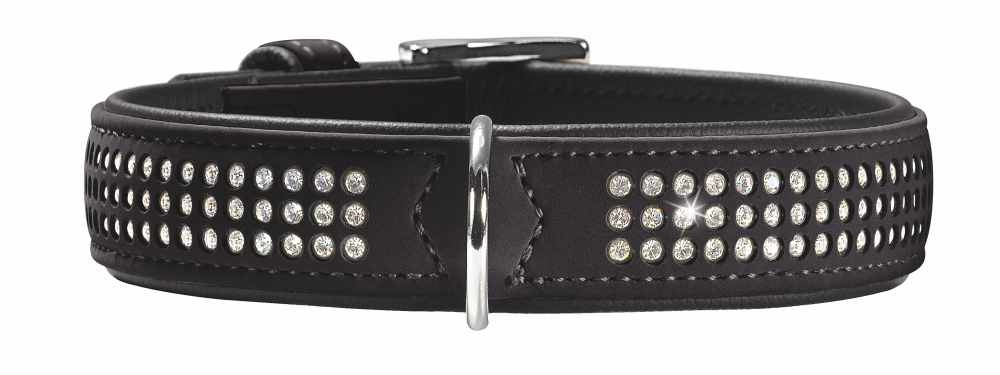 Hunter Halsband Diamont Deluxe Zwart - Hondenhalsband - 50 cm