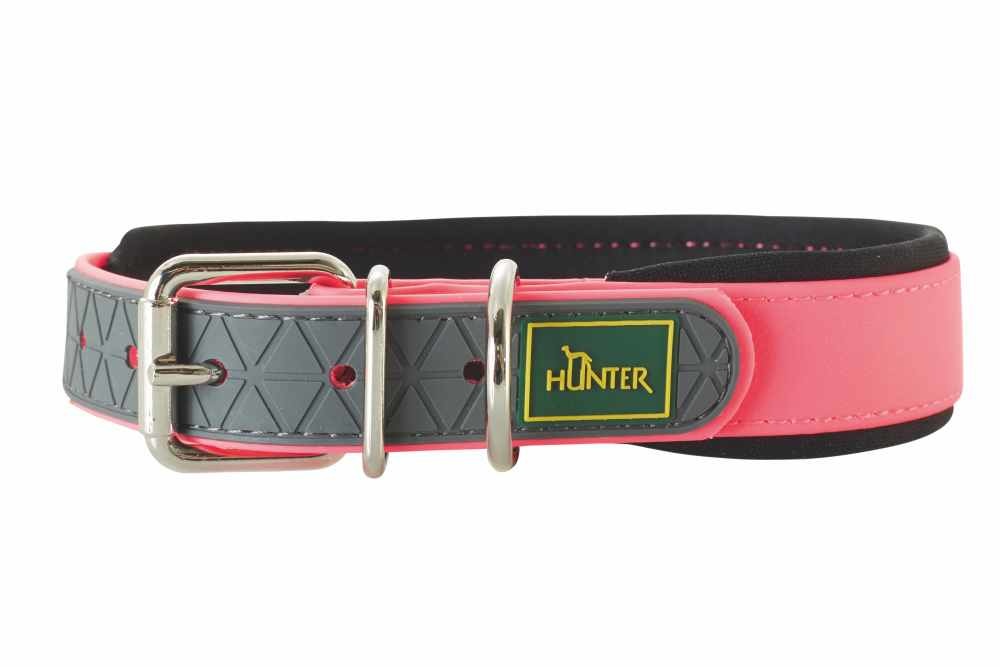 Afbeelding Hunter halsband voor hond convenience comfort neon roze 22-30 cmx20 mm door Petsonline