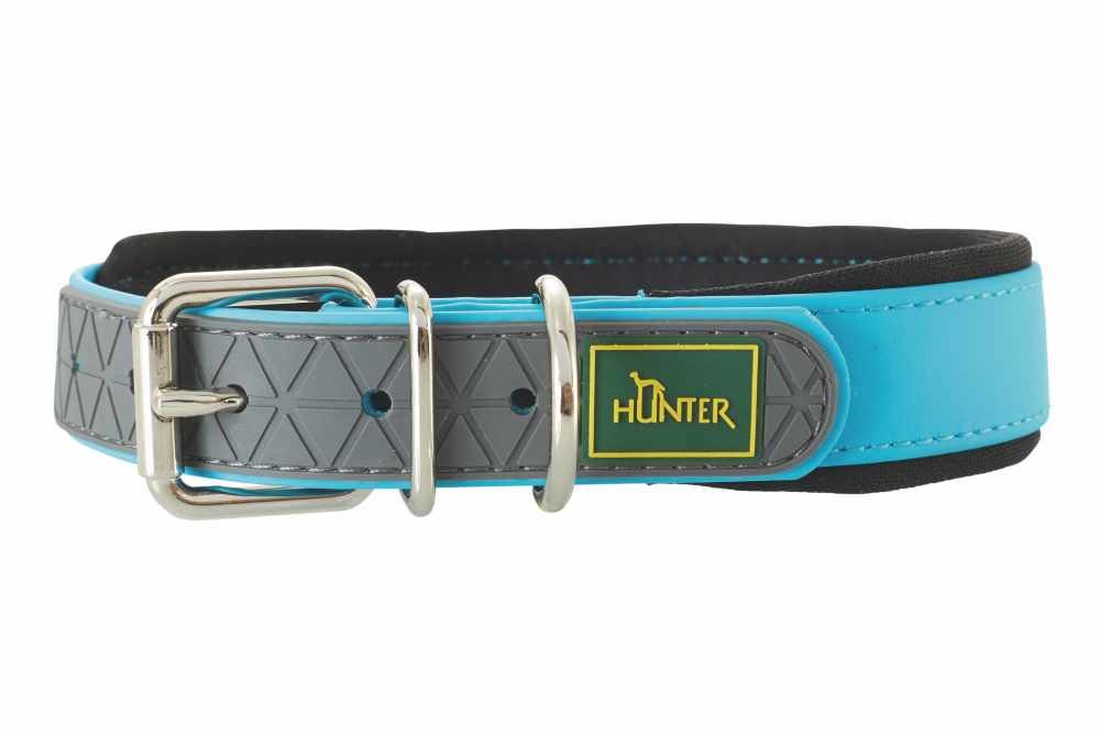 Afbeelding Hunter halsband voor hond convenience comfort neon turquoise 22-30 cmx20 mm door Petsonline