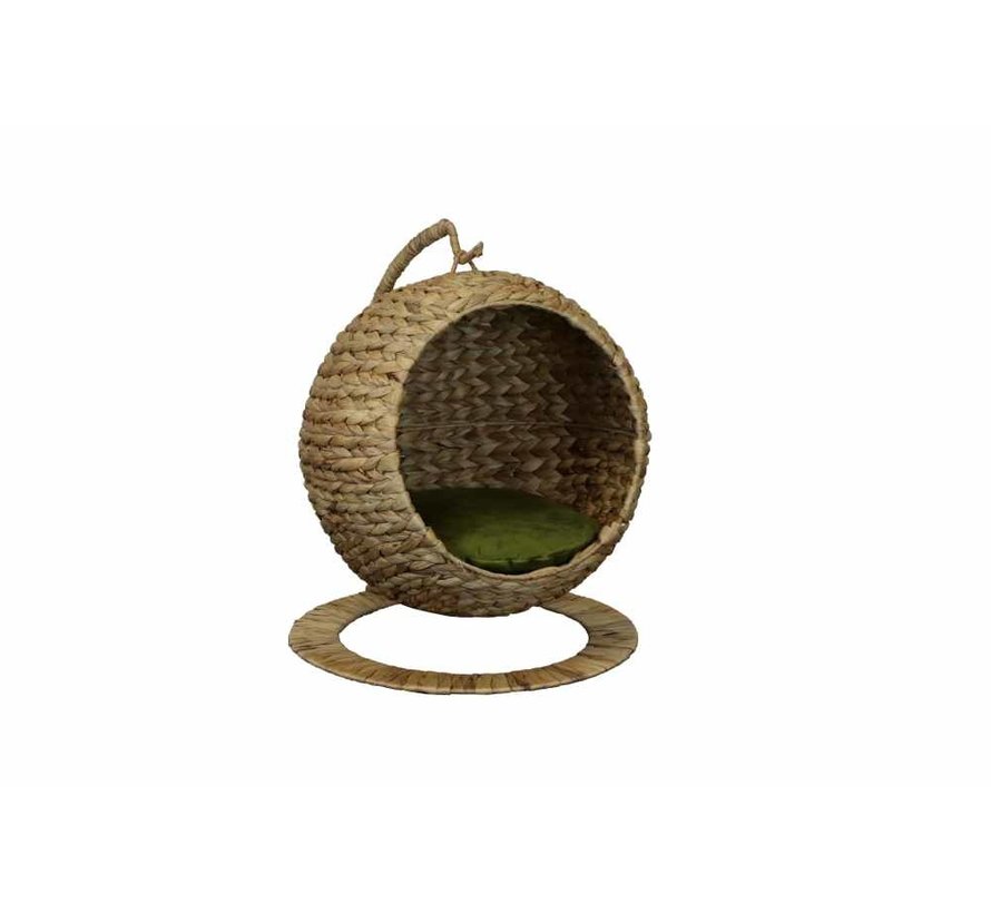 Cat Bed Hanging Chair With Olive Cushion