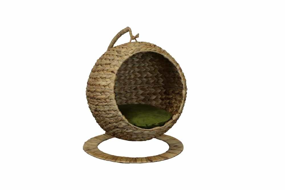 Cat Bed Hanging Chair With Olive Cushion