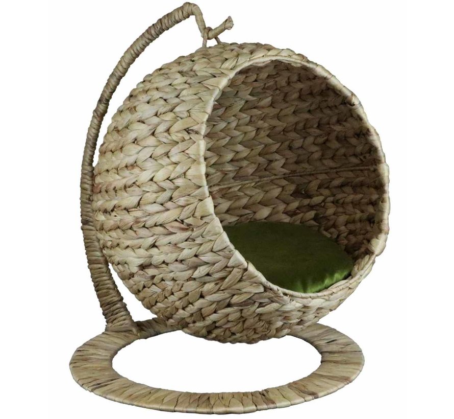 Cat Bed Hanging Chair With Olive Cushion