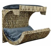 Silvio Design Wall-Mounted Cat Bed - Water Hyacinth & Grey Velvet