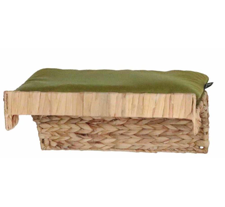 Wand Kattenligplank Met Groen Kussen