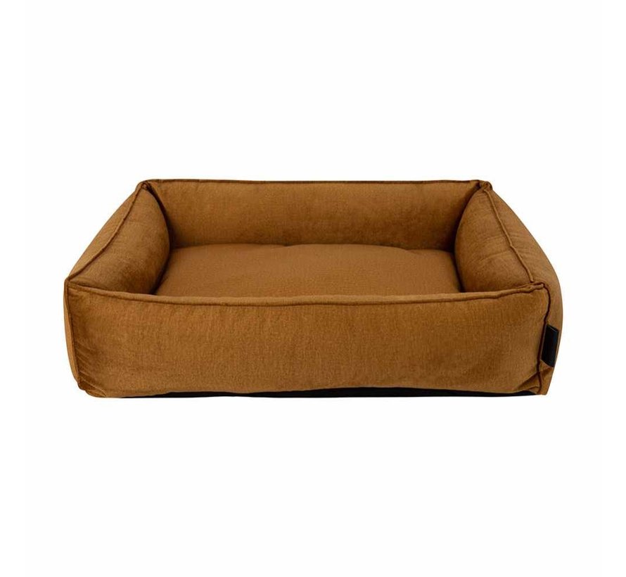 Dog Bed Shimmer Velvet Ocher Yellow