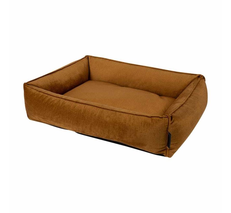 Dog Bed Shimmer Velvet Ocher Yellow