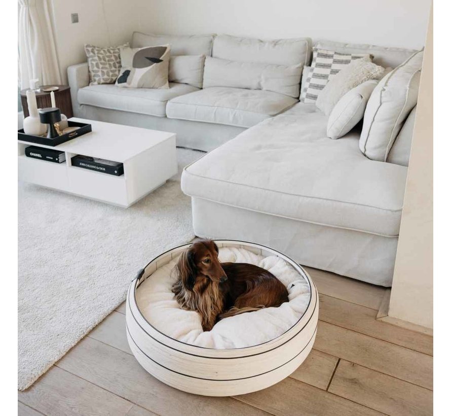 Round Bamboo Pet Bed Timber