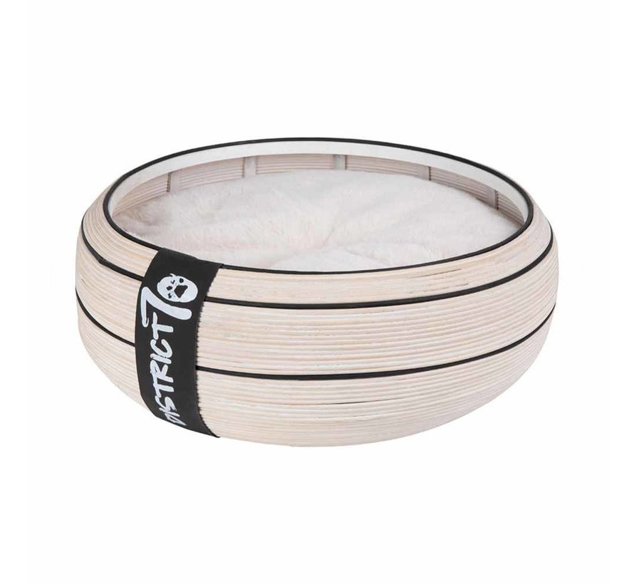 Round Bamboo Pet Bed Timber