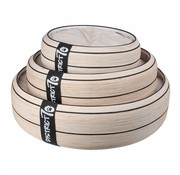 District70 Round Bamboo Pet Bed Timber