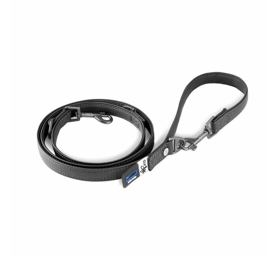 Dog Leash Apple Leather Black