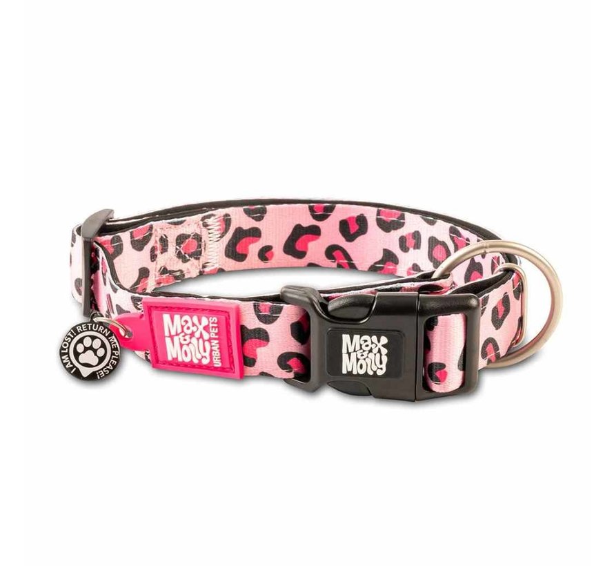 Hondenhalsband Leopard Pink