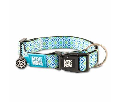 Max & Molly Dog Collar Retro Blue