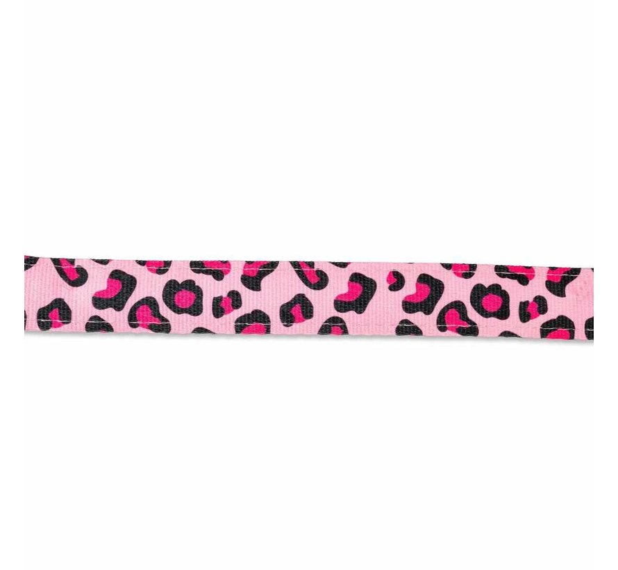 Dog Leash Multi Function Leopard Pink