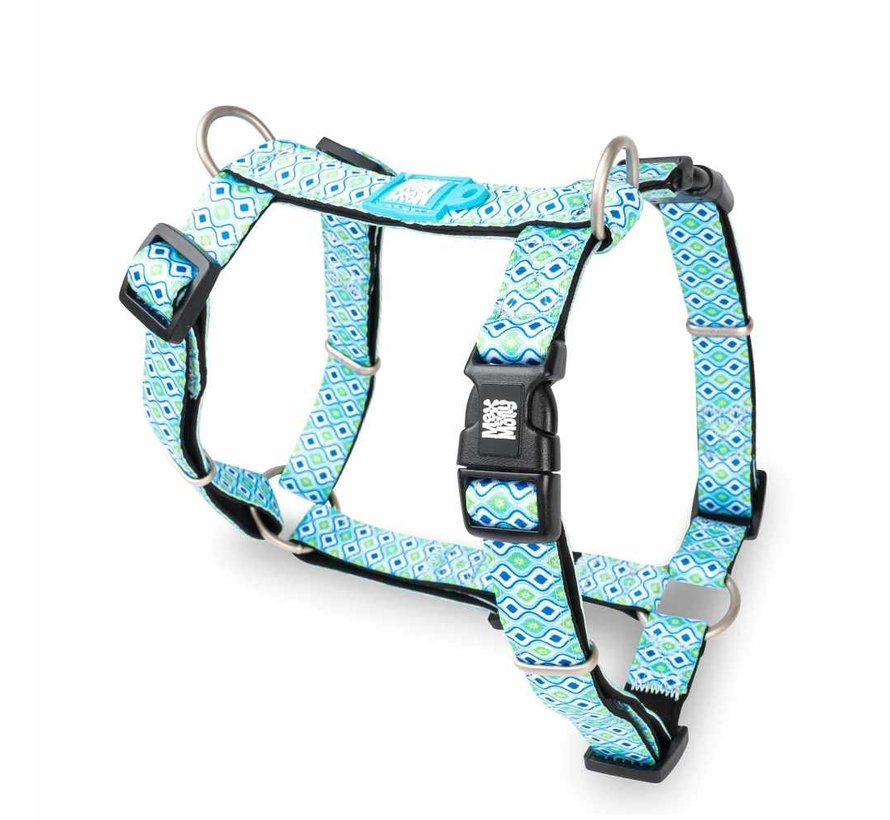 Dog Harness Retro Blue