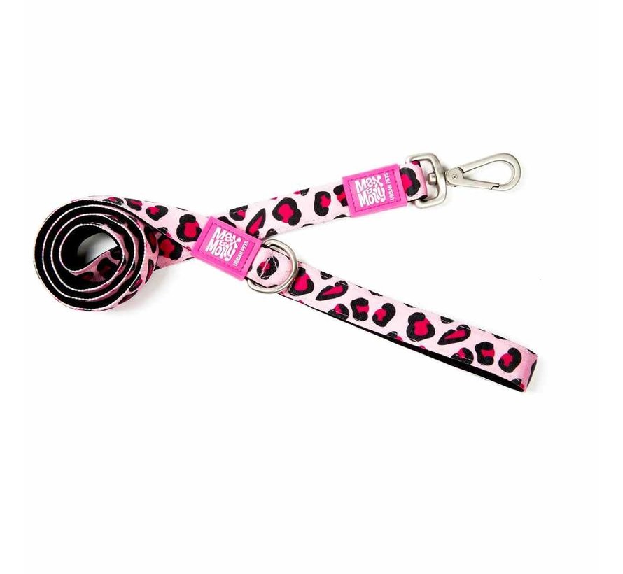 Dog Leash Short Leash Leopard Pink