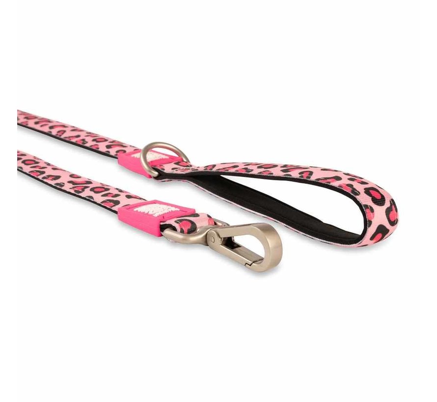 Hondenriem Short Leash Leopard Pink