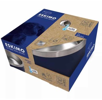 M-Pets Dubbelwandige Drink- of Voerbak Eskimo Blauw