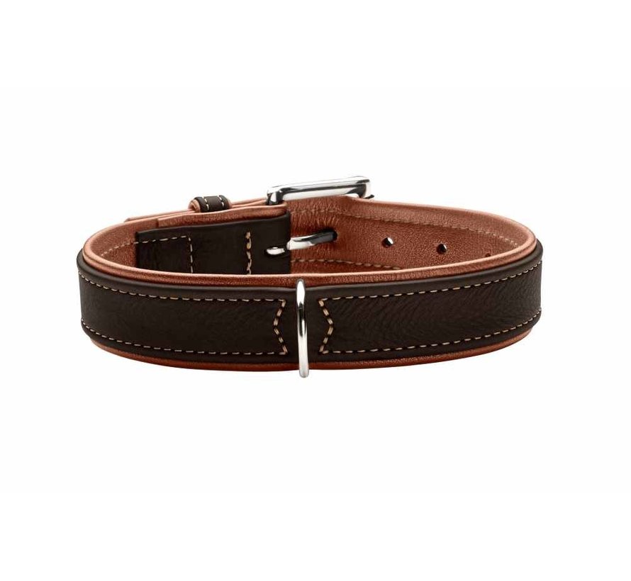 Dog Collar Canadian Up Black / Cognac