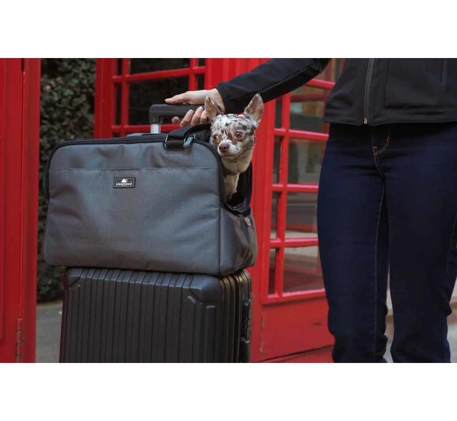 Atom Black Luxe Reistas & Draagtas voor Honden en Katten