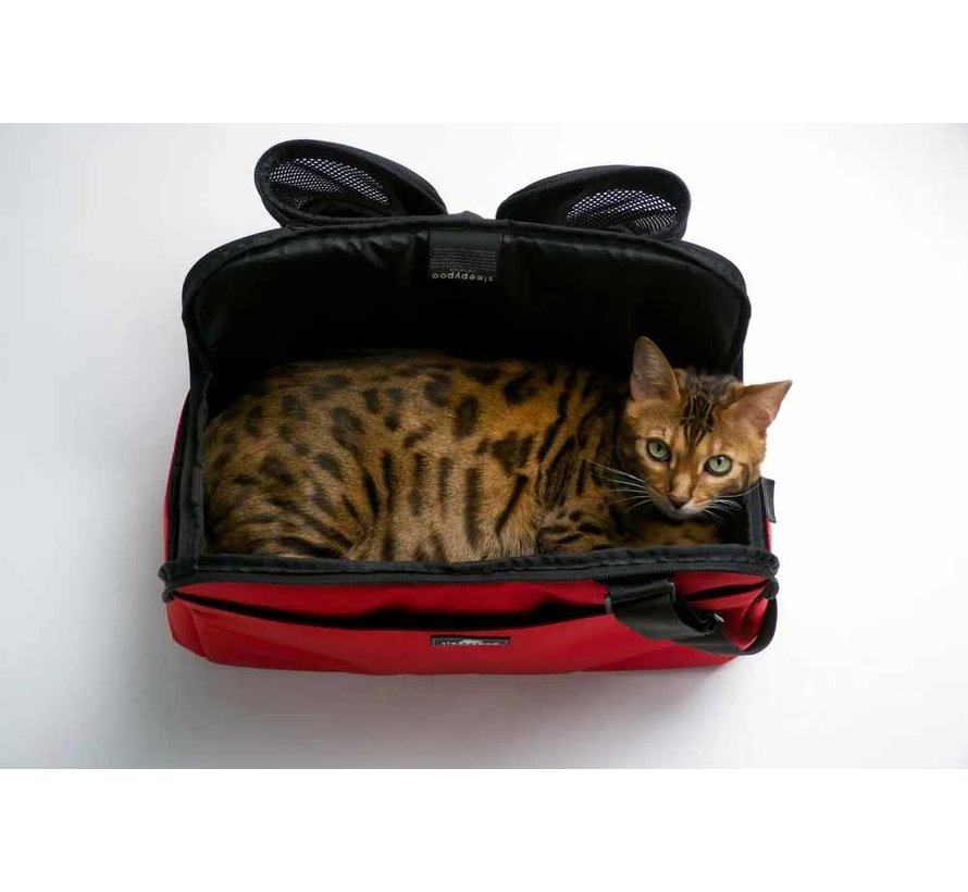 Atom Rode Luxe Reistas & Draagtas voor Honden en Katten 