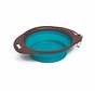 Portable Folding Pet Bowl with Carabiner - Turquoise