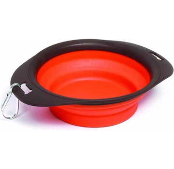M-Pets Orange Collapsible Pet Bowl for Food and Water