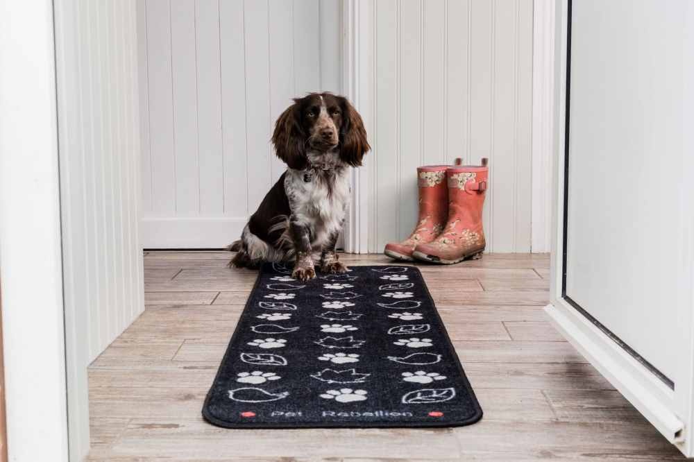 Pet Rebellion - Country walk - 45 x 150 cm - Deurmat - Droogloopmat - Schoonloopmat - Anti Slip - zwart