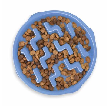 Outward Hound Slow Bowl Fun Feeder Blue