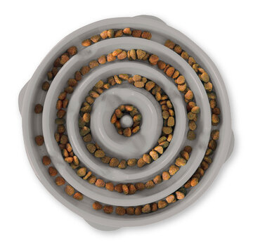 Outward Hound Slow Bowl Fun Feeder Grey