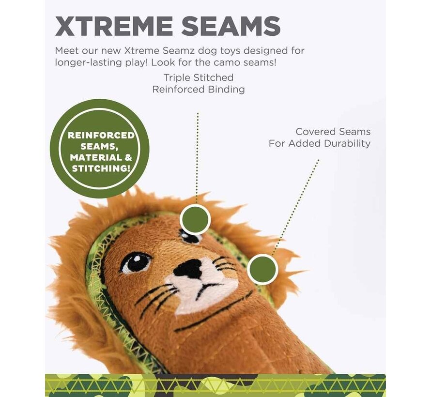 Dog Toy Xtreme Seamz Lion