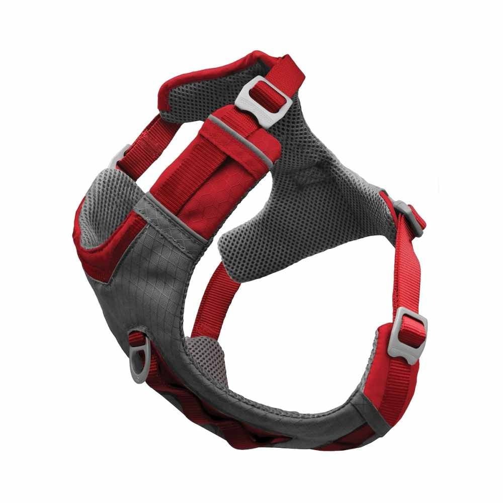 KURGO Journey Air Harnas / Hondentuigje - Ripstop - Ademend Mesh - Rood / Grijs - S - Nekomtrek: 30 - 50 cm - Borstomtrek: 41 - 56 cm (GELIEVE ALVORENS BESTELLEN OPMETEN)