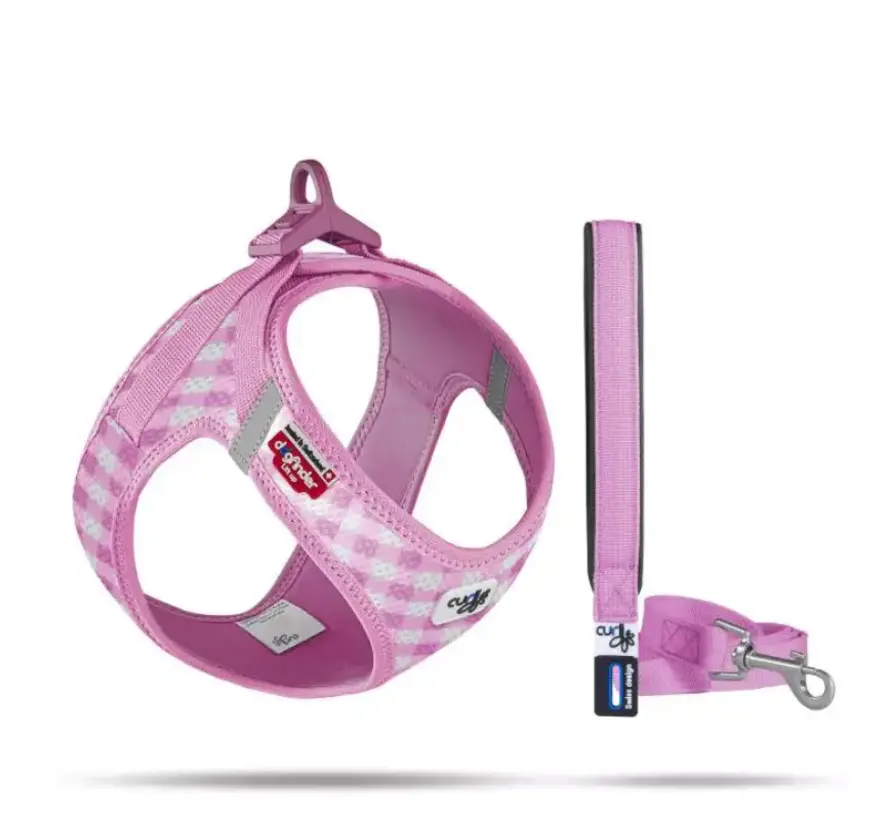 Puppy Harness Clasp Vest Harness Pink Set