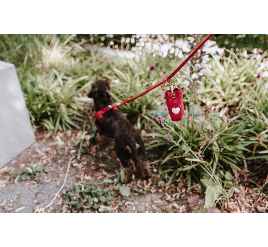 Poop bag holder Love Red