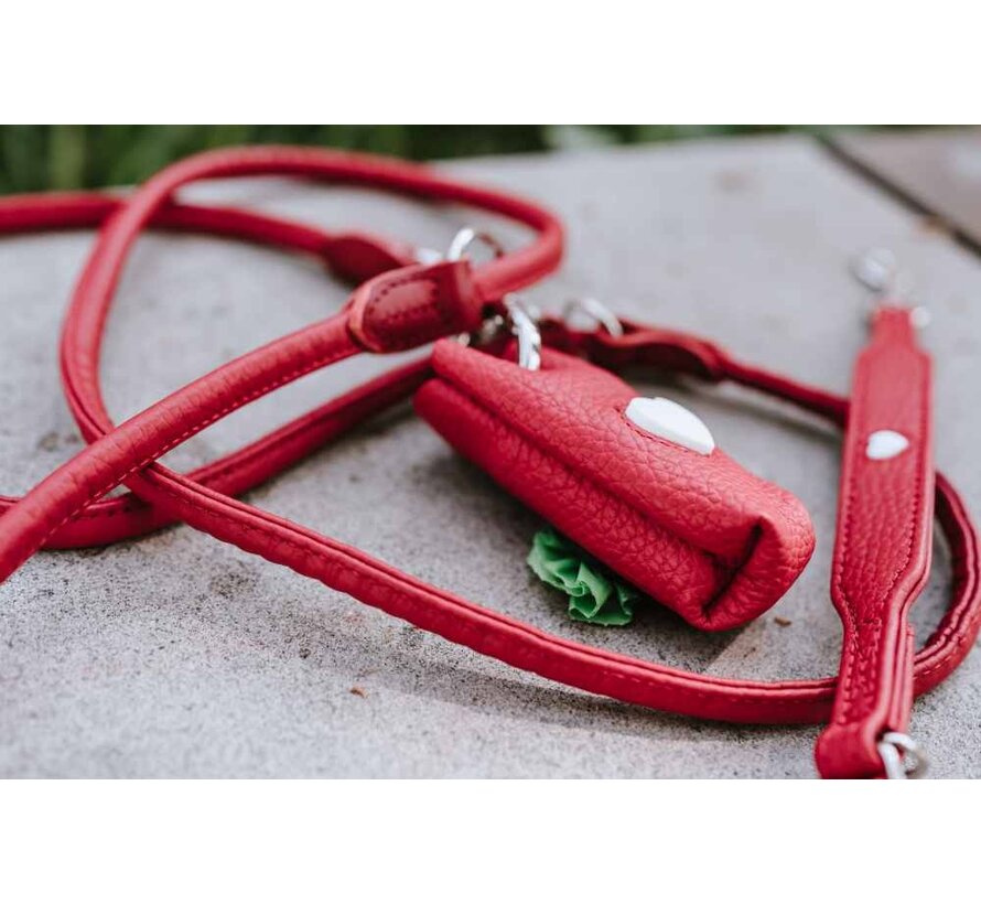 Poop bag holder Love Red