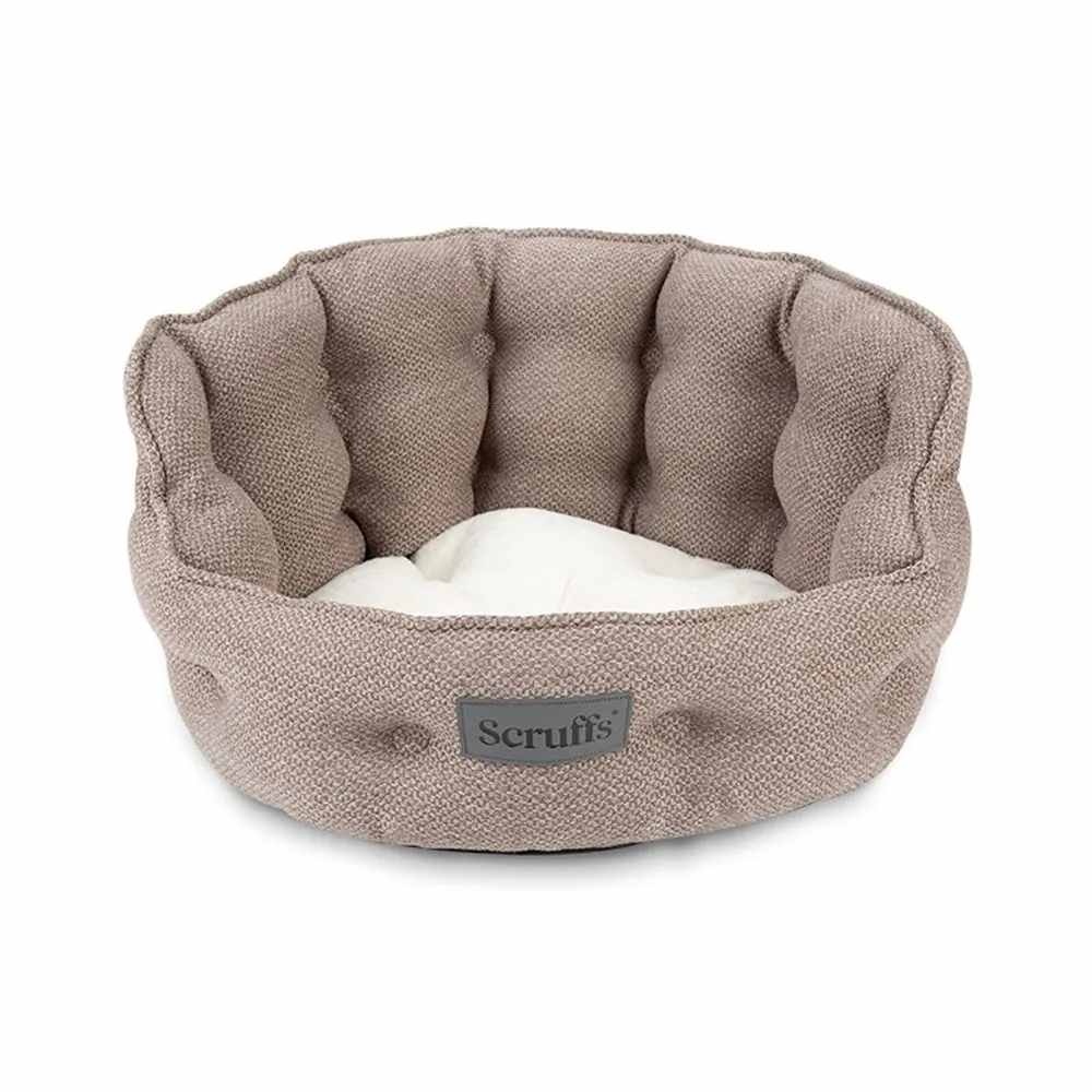 Scruffs Seattle Catbed - Comfortabele ronde katten mand - Verkrijgbaar in 3 kleuren - Stone Grey