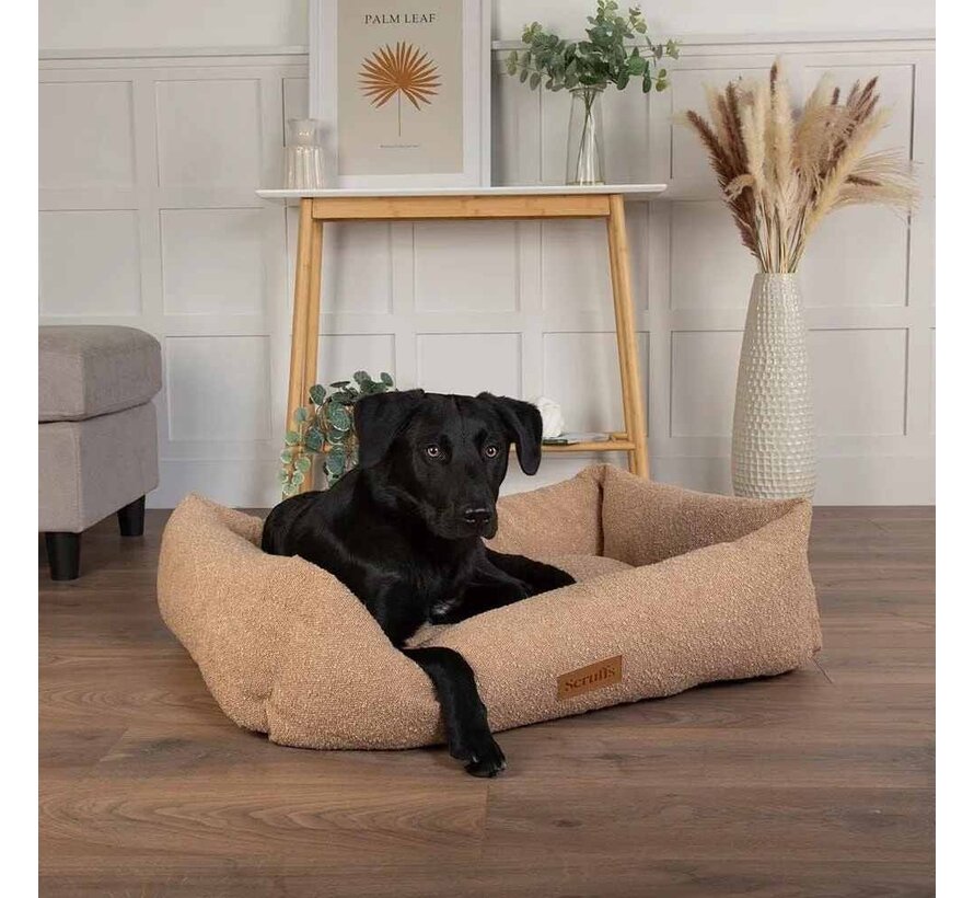 Dog Bed Boucle Box Bed Desert Tan