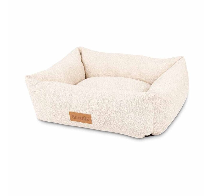 Dog Bed Boucle Box Bed Ivory