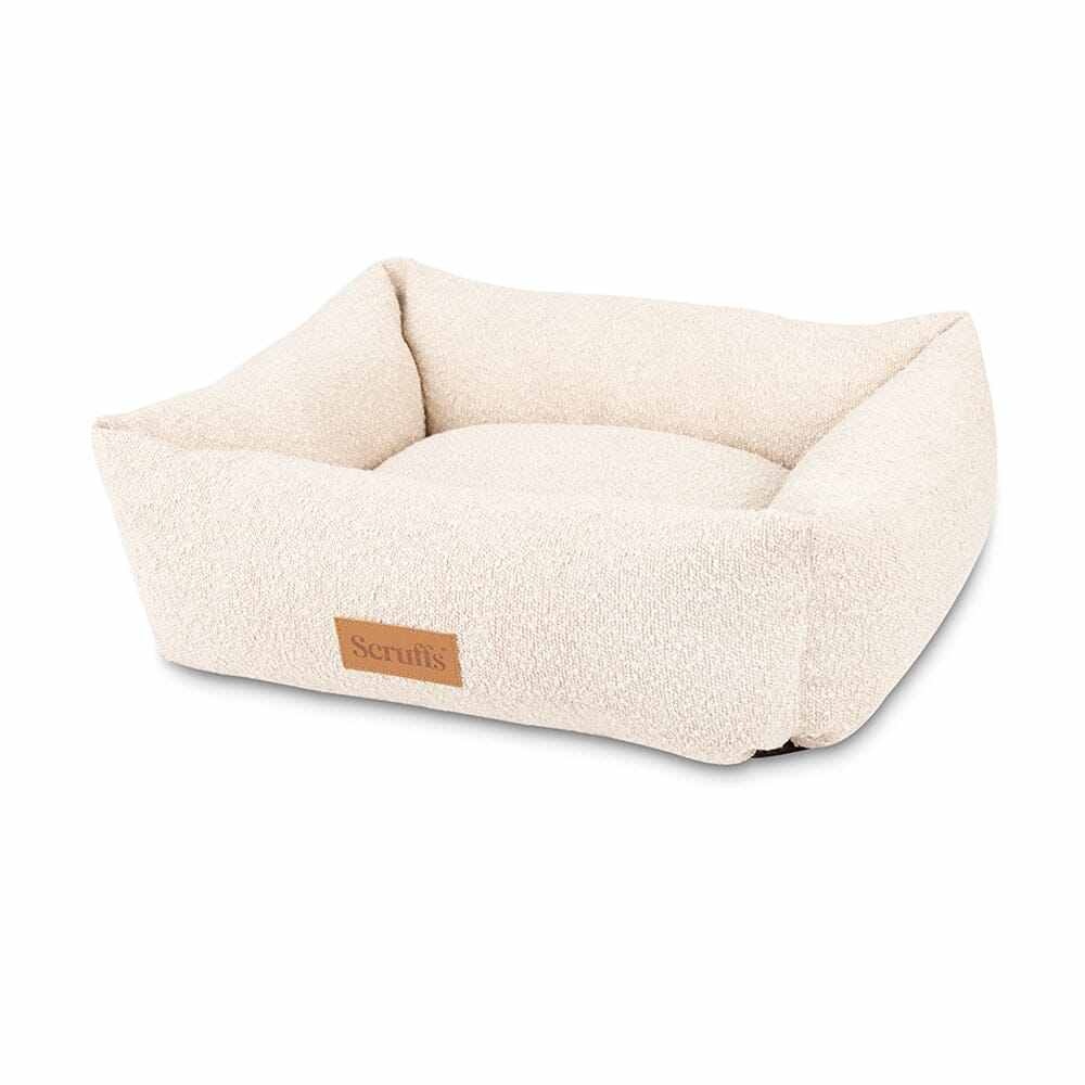 Scruffs Boucle Box Bed - Comfortabele hondenmand - Verkrijgbaar in 2 kleuren - S/M/L/XL - Kleur: Ivory, Maat: Large