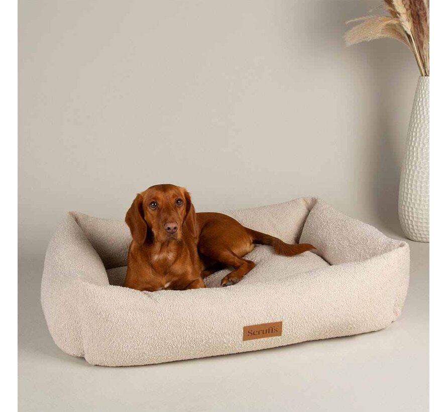 Dog Bed Boucle Box Bed Ivory