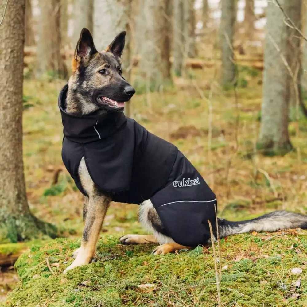 Rukka Pets Windy Thermal Jacket - Warme Softshell jas voor honden - Kleur: Zwart, Maat: Maat 65