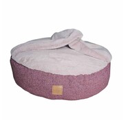 Bau Barú Dog Cave Bed Castorino Old Rose & Shock Pink