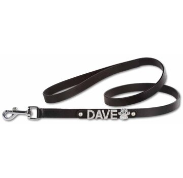 Doxtasy Dog Leash With Name Black (Large)