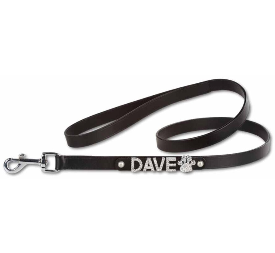 Dog Leash With Name Black (Large)